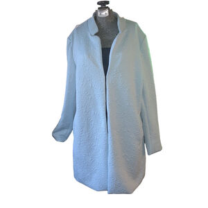 Women's Guillaume Light Blue Textured Open Front Jacket L